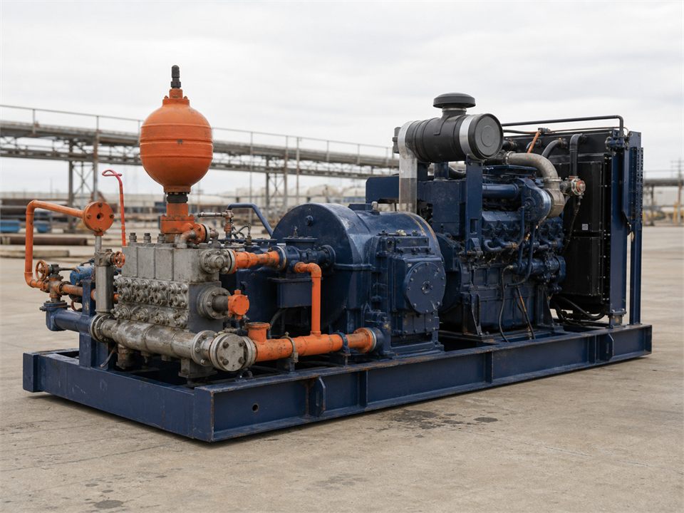 Detroit Diesel National JWS-400 Well Service Pumps Powered by Detroit series 60 mud pump visualization for MR-MP-0036