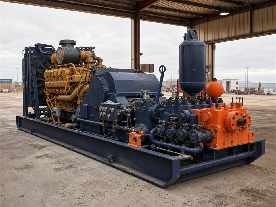 Gardner Denver Garden Dever PZ-11 2-Piece Pump Package with CAT 3512C. mud pump visualization for MR-MP-0056