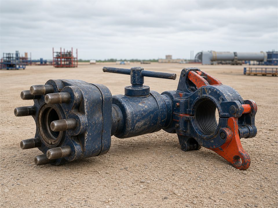 Cameron Choke & Kill Line Connector Assy 3‐1/16″ 15M “AX” STUDDED TOP X 3‐16″ 15M “AX” CLAMP well-control equipment visualization for MR-WC-0016